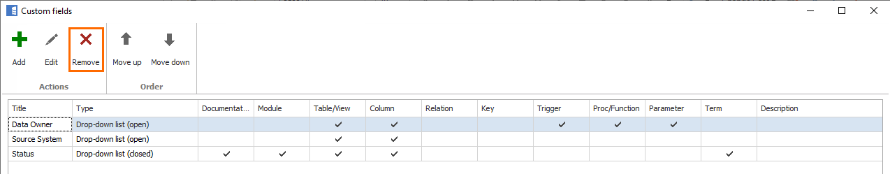 Remove a Custom Field
